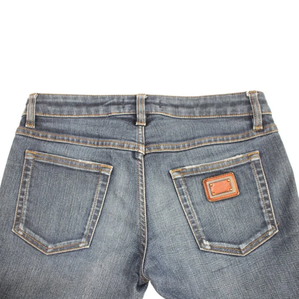 Dolce & Gabbana Pretty Straight Zipper Hem Blue Fade Jeans Size 38